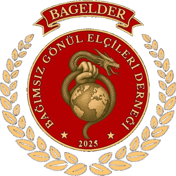 BAGELDER amblemi: dünyayı saran ejderhayı boğan el